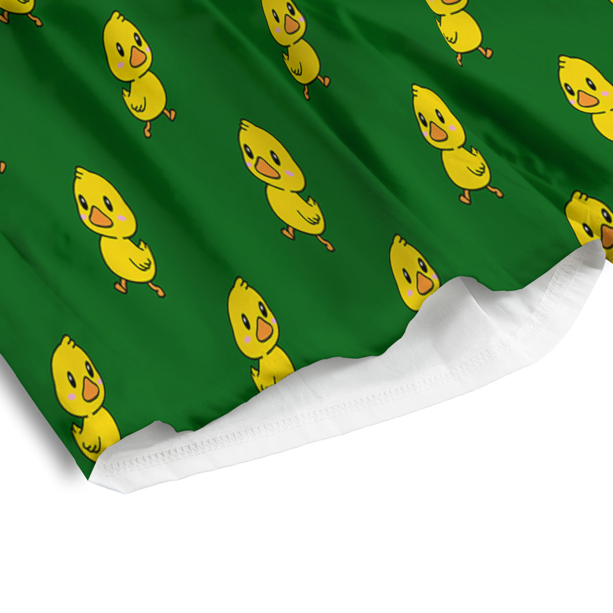 Green Rubber Duck Print Pattern Men's Athletic Shorts