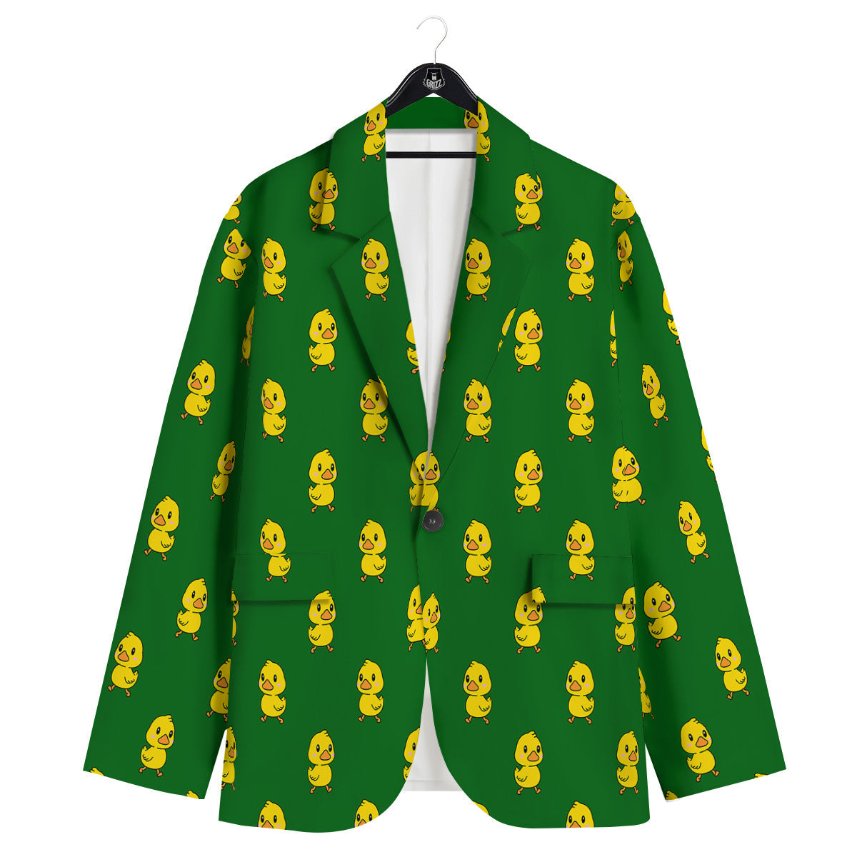 Green Rubber Duck Print Pattern Men's Sport Coat-grizzshop