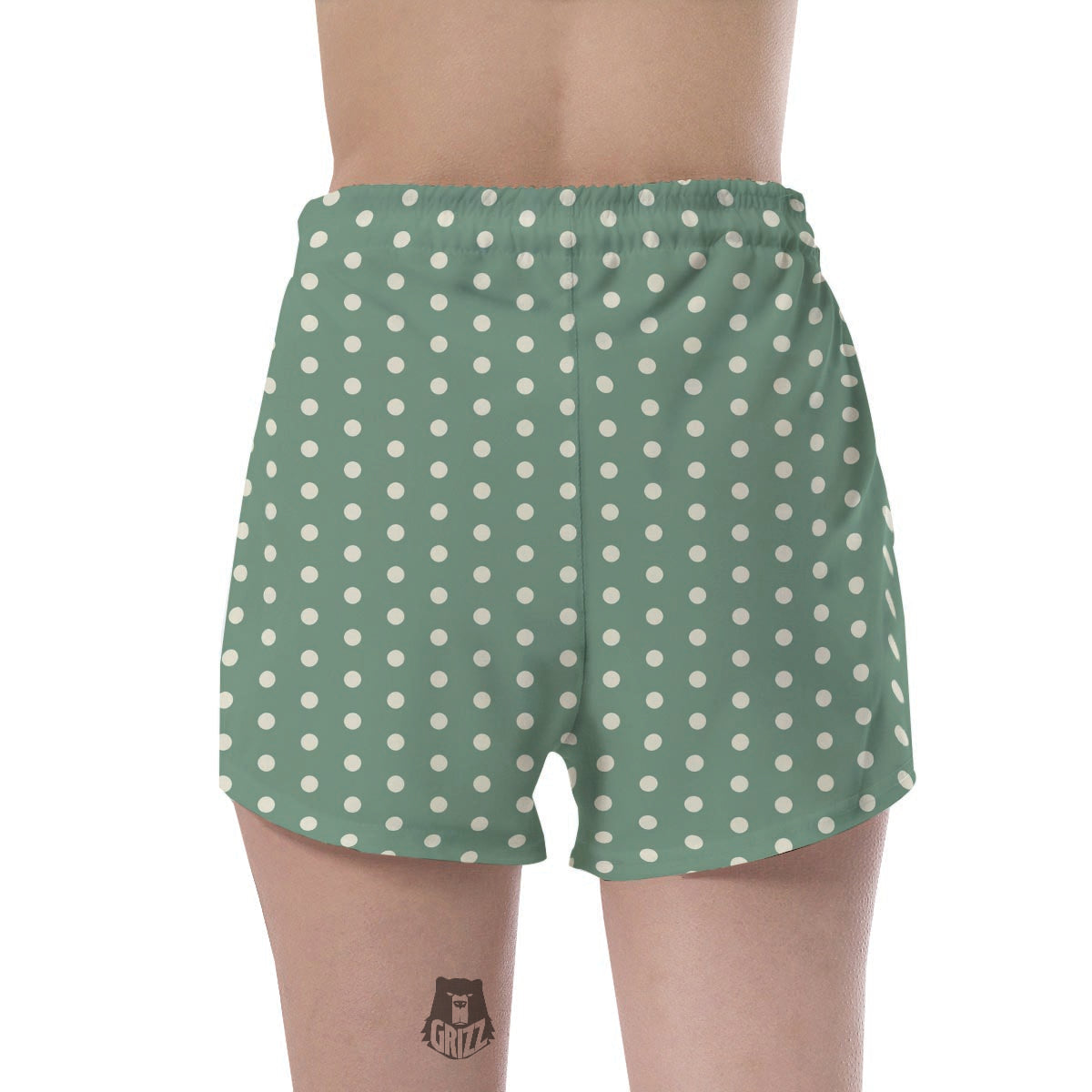 Green Sage Polka Dot Women's Shorts-grizzshop