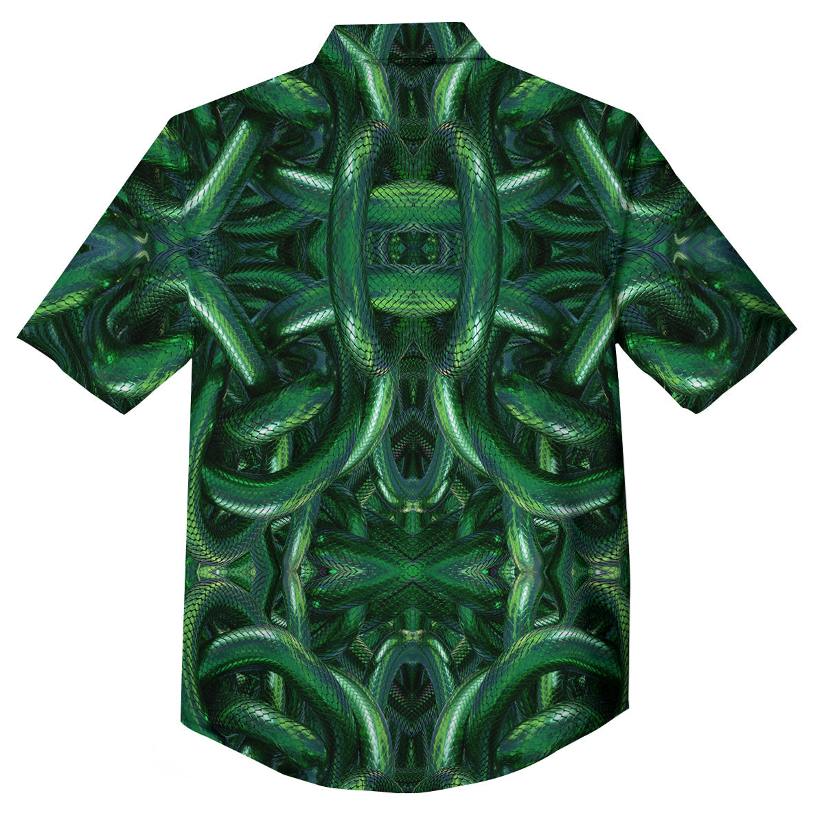 Green Snake 3D Print Pattern Button Up Shirt-grizzshop