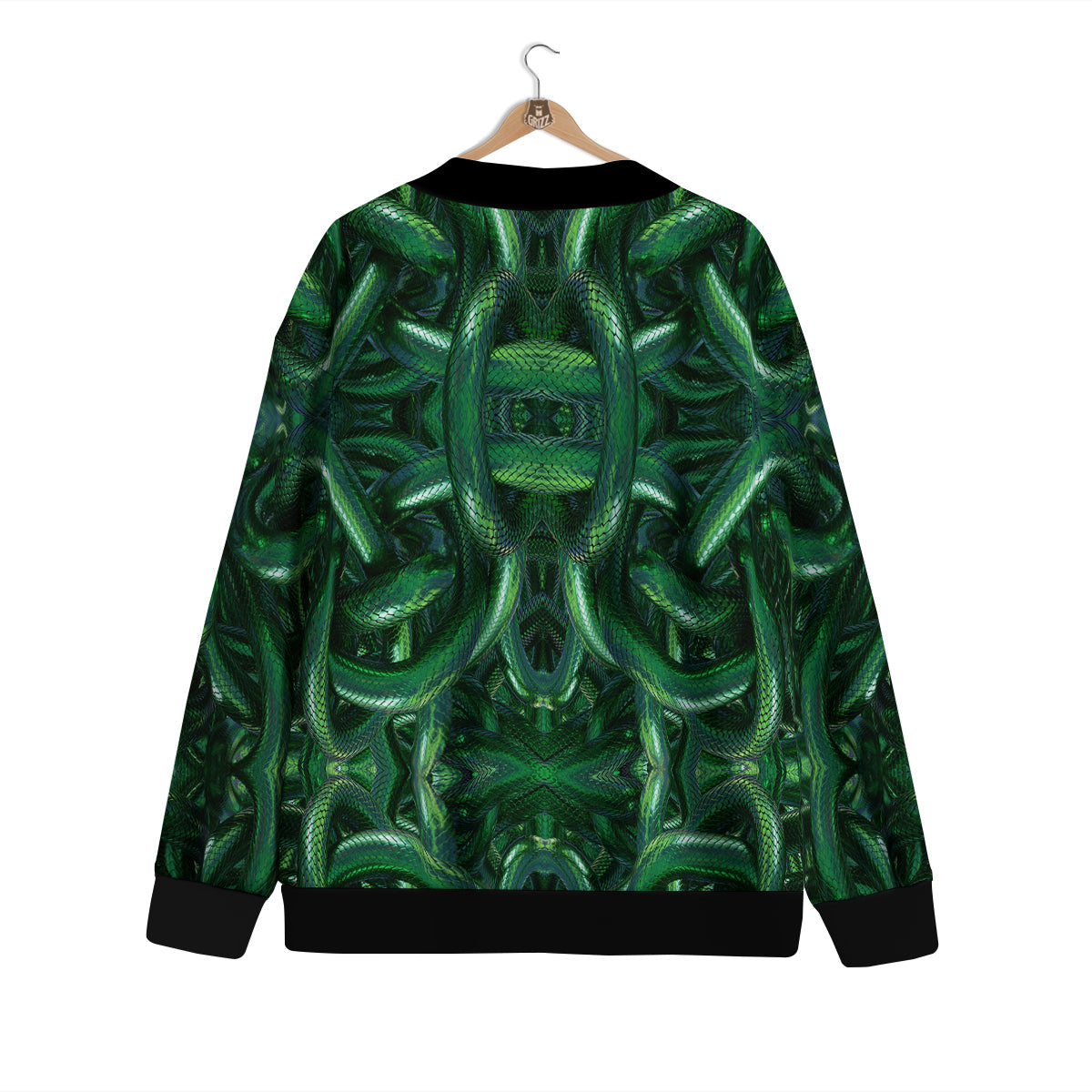 Green Snake 3D Print Pattern Cardigan-grizzshop