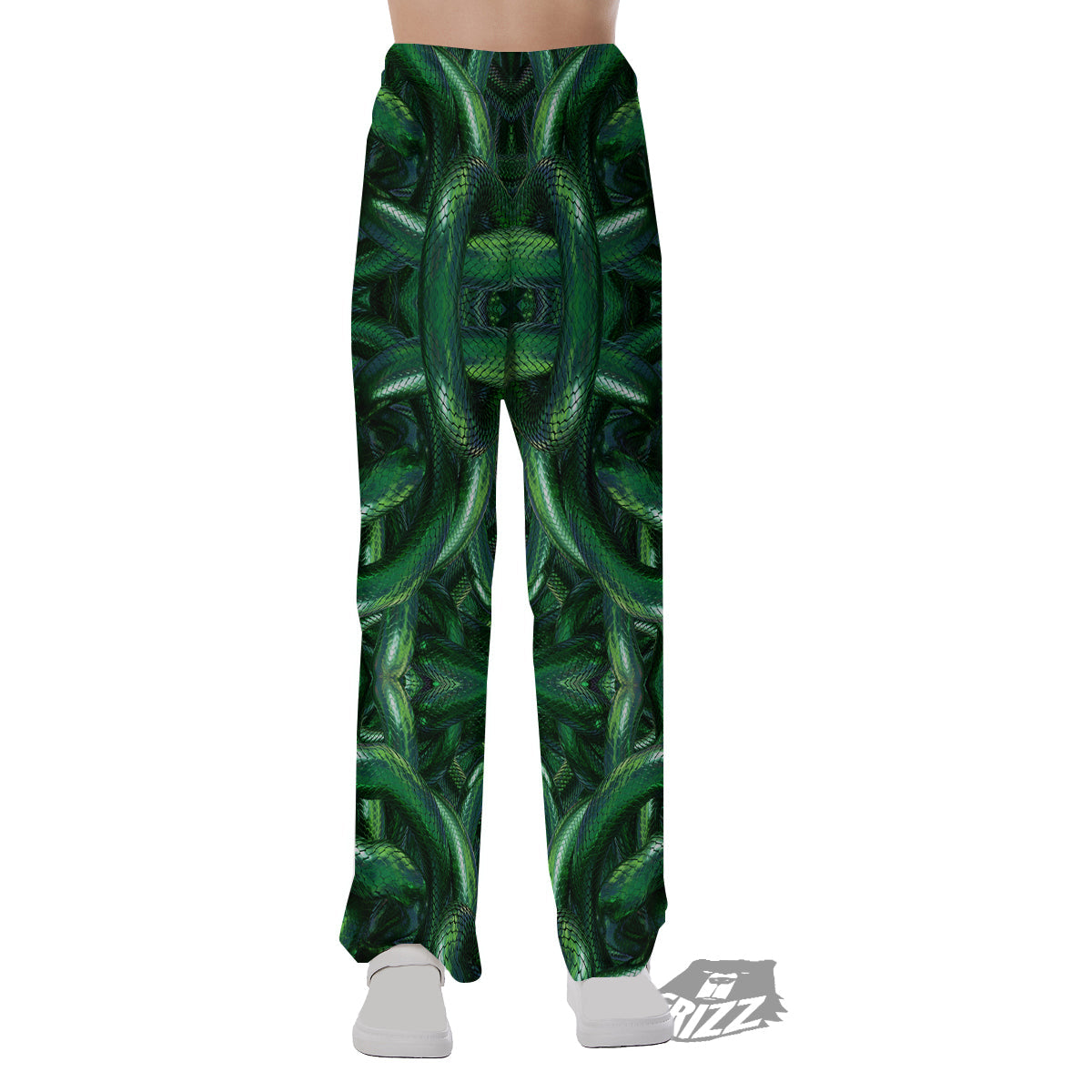 Green Snake 3D Print Pattern Pajama Pants-grizzshop