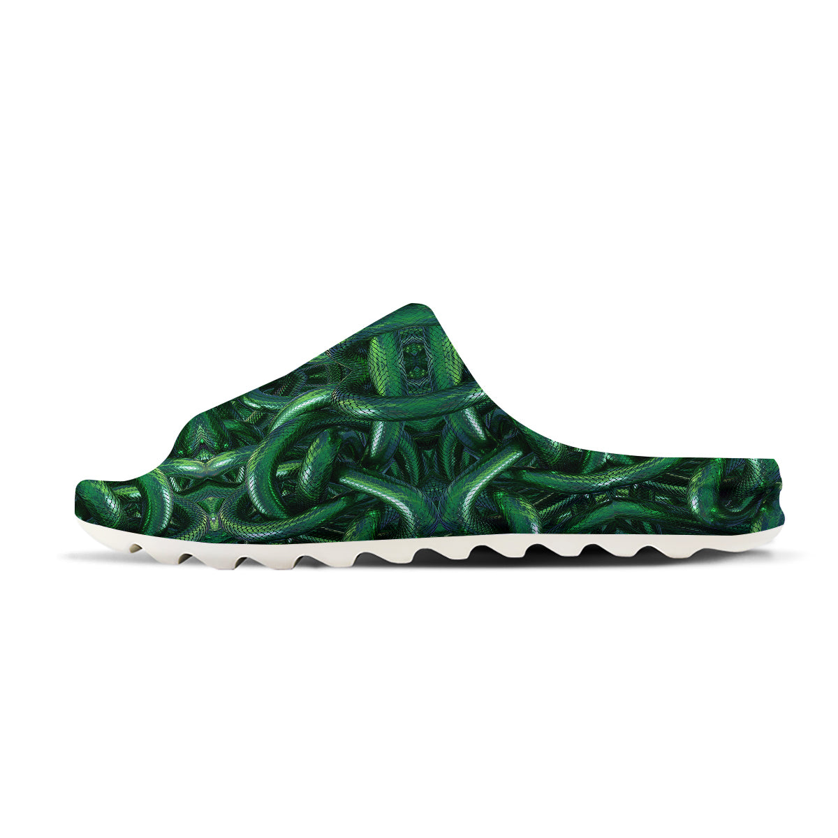 Green Snake 3D Print Pattern Sandals-grizzshop