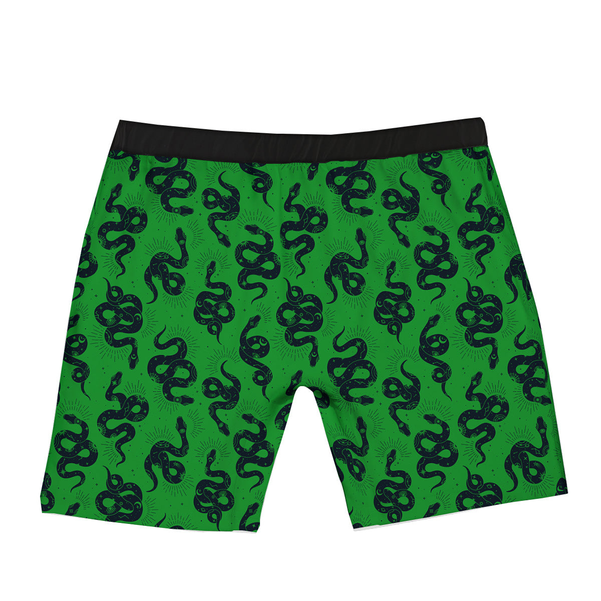 Green Snake Magic Eye Print Pattern Boxer Briefs-grizzshop