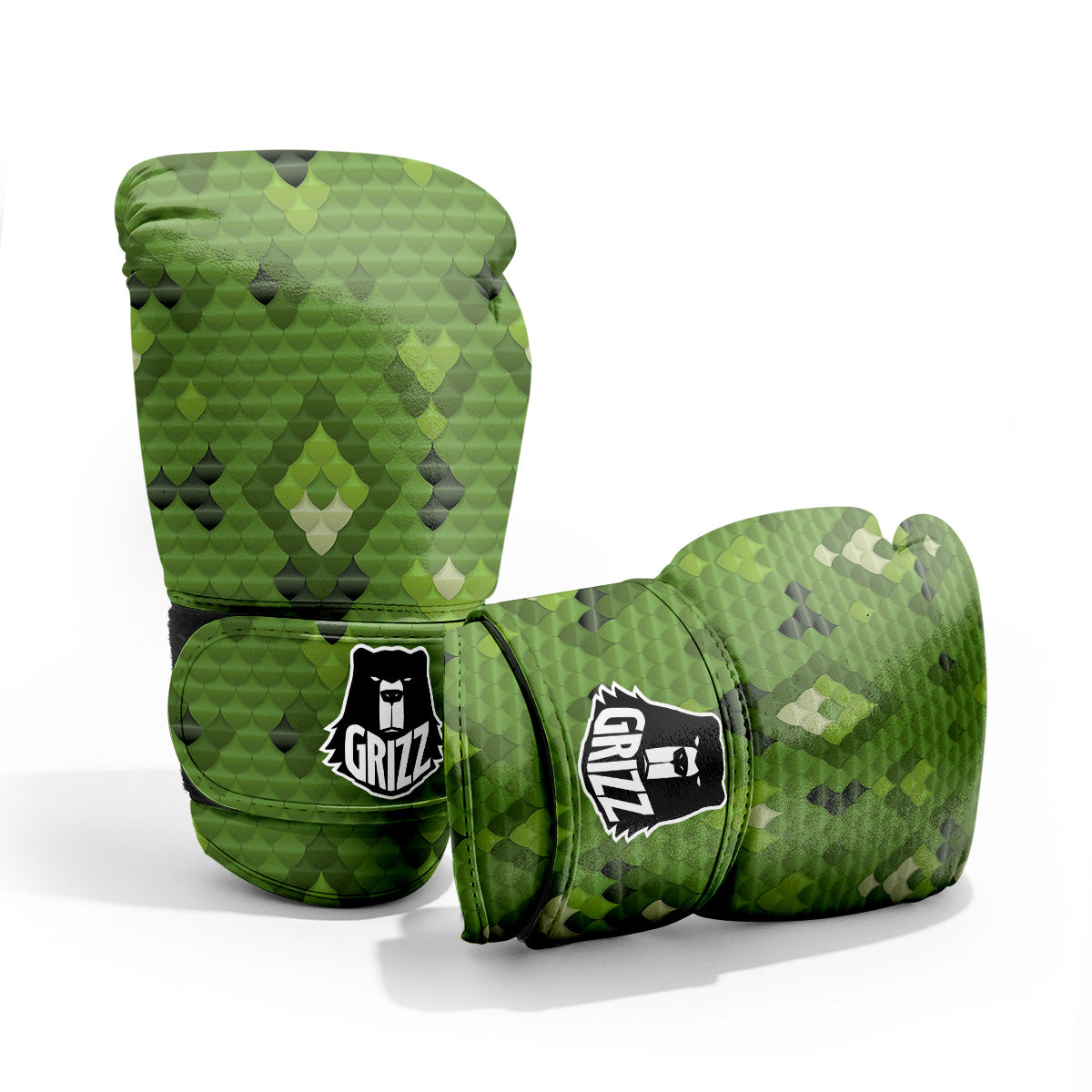 Green Snake Skin Cartoon Print Pattern Pro Boxing Glove