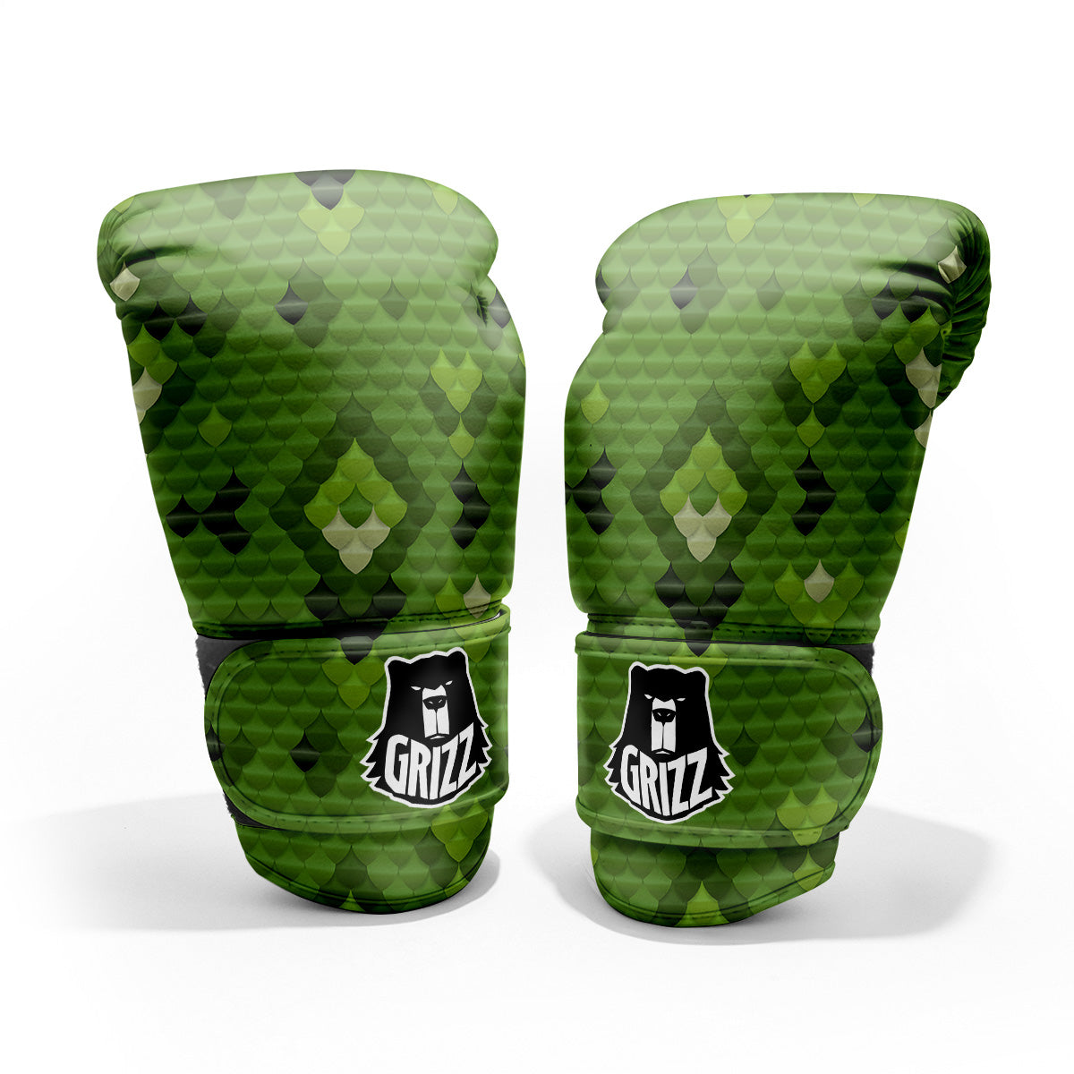 Green Snake Skin Cartoon Print Pattern Pro Boxing Glove