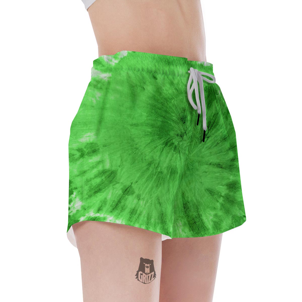 Green Tie Dye Women's Shorts-grizzshop