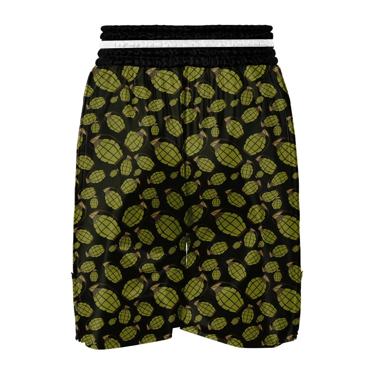 Grenade Black And Green Print Pattern Boxing Shorts-grizzshop
