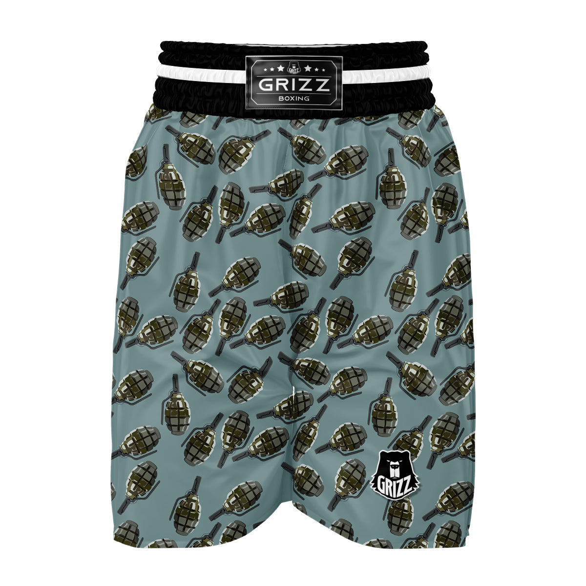 Grenade Print Pattern Boxing Shorts-grizzshop