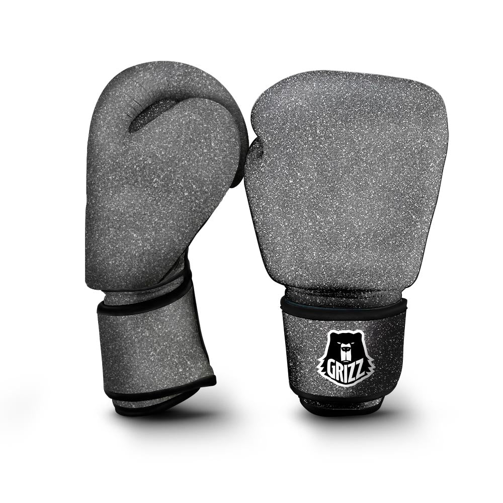 Grey Glitter Artwork Print Boxing Gloves-grizzshop