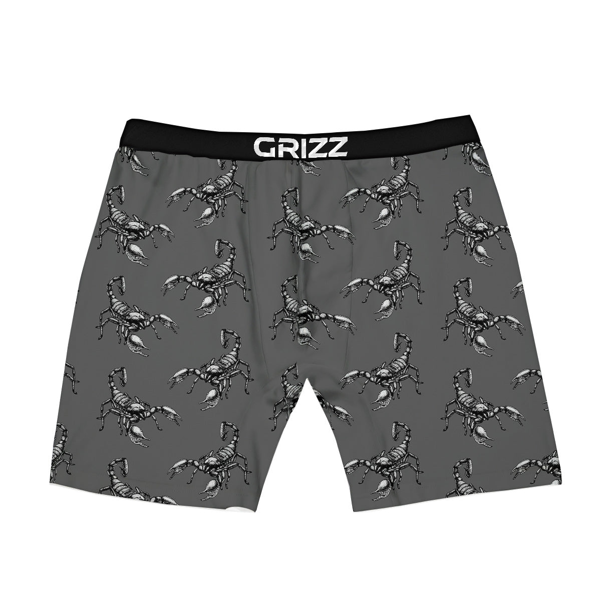 Grey Hand Drawn Scorpion Print Pattern Boxer Briefs-grizzshop
