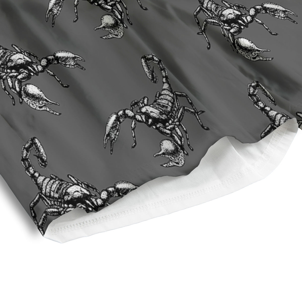 Grey Hand Drawn Scorpion Print Pattern Men's Athletic Shorts