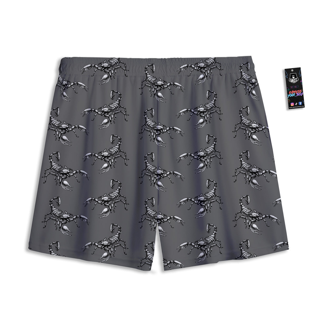 Lime Cute Print Pattern Mesh Shorts