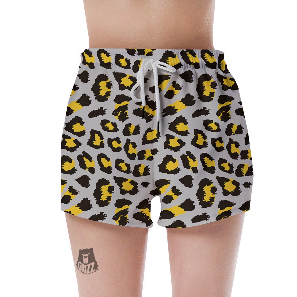 Grey Leopard Women's Shorts-grizzshop