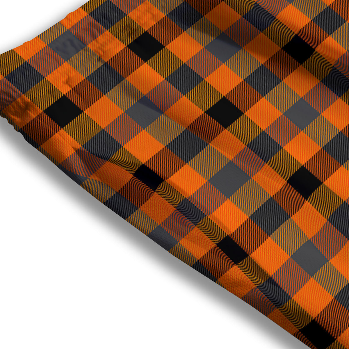 Grey Orange And White Tartan Print Pattern Mesh Shorts