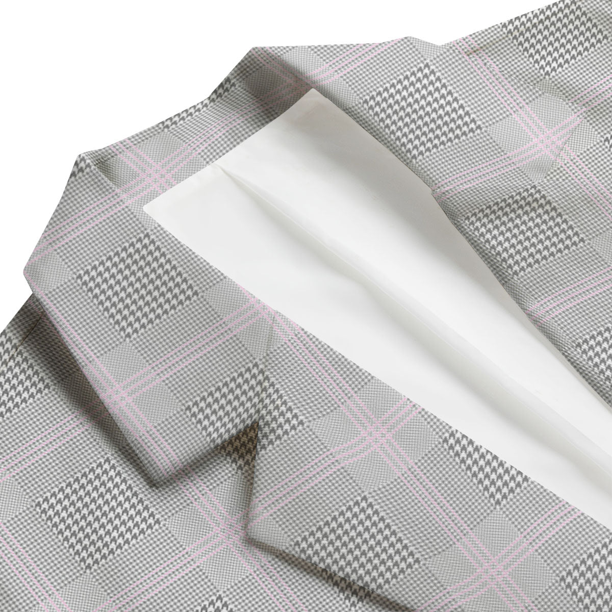 Grey Prince Of Wales Check Print Men's Blazer-grizzshop