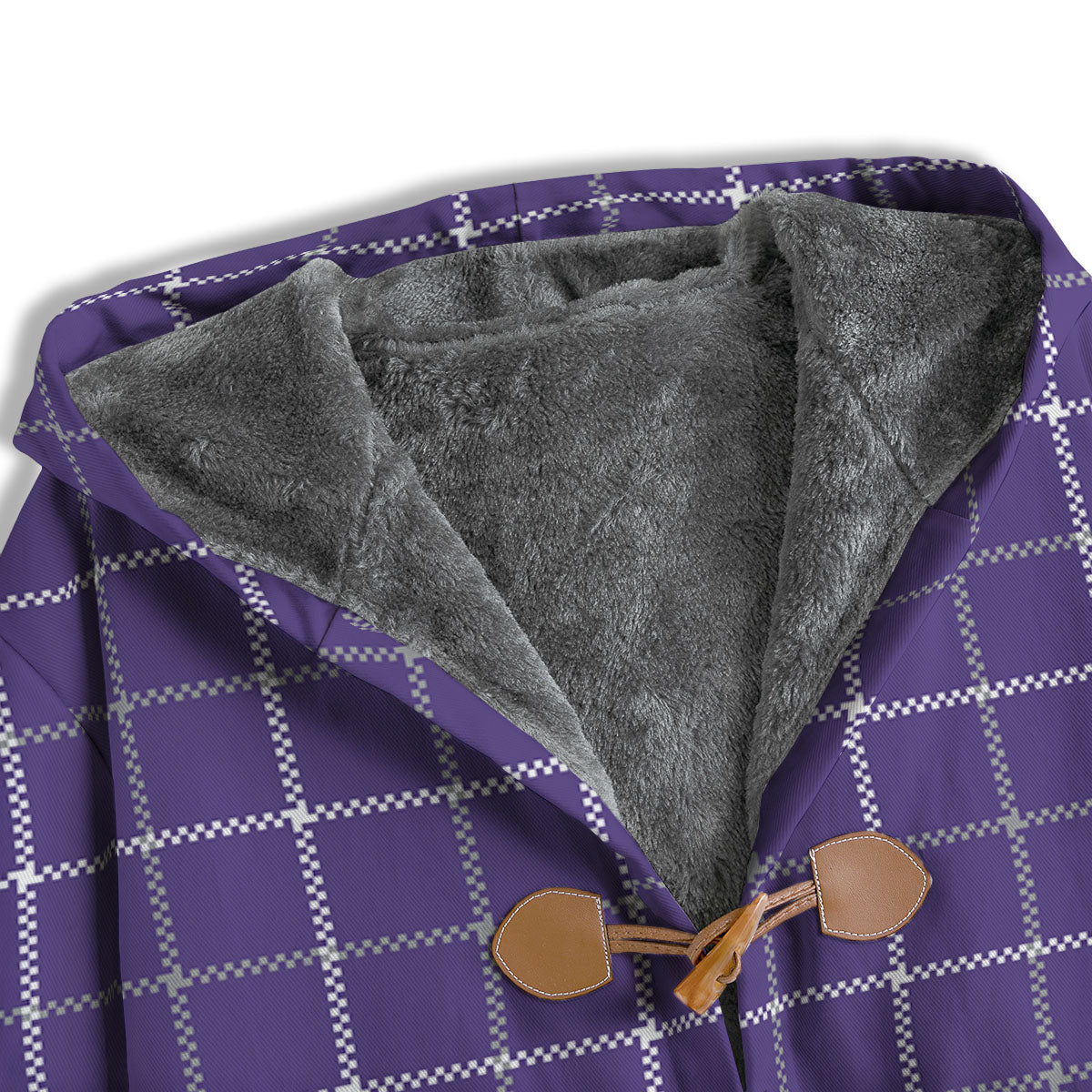Grey Purple And White Tattersall Print Pattern Men's Windbreaker Jacket-grizzshop