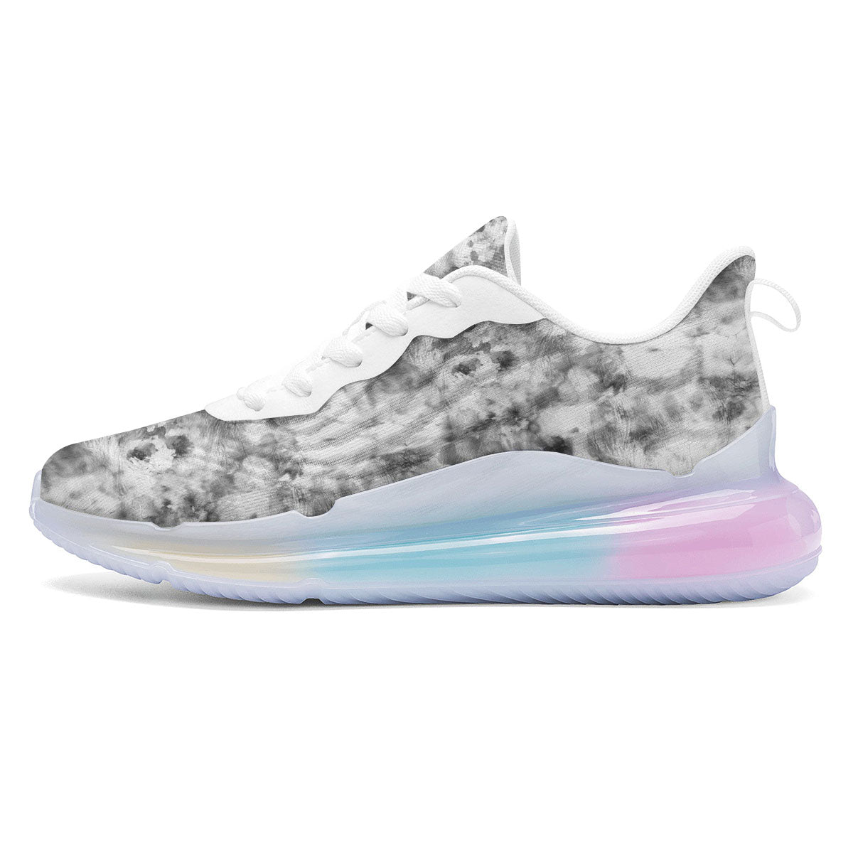 Grey Smoke Marble Print Pattern Running Sneakers-grizzshop