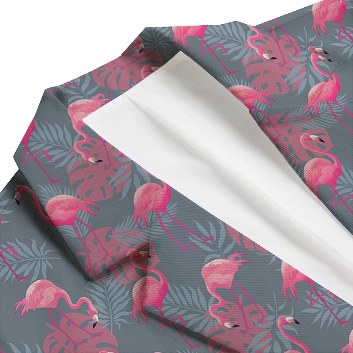 Grey Tropical Flamingo Men's Blazer-grizzshop