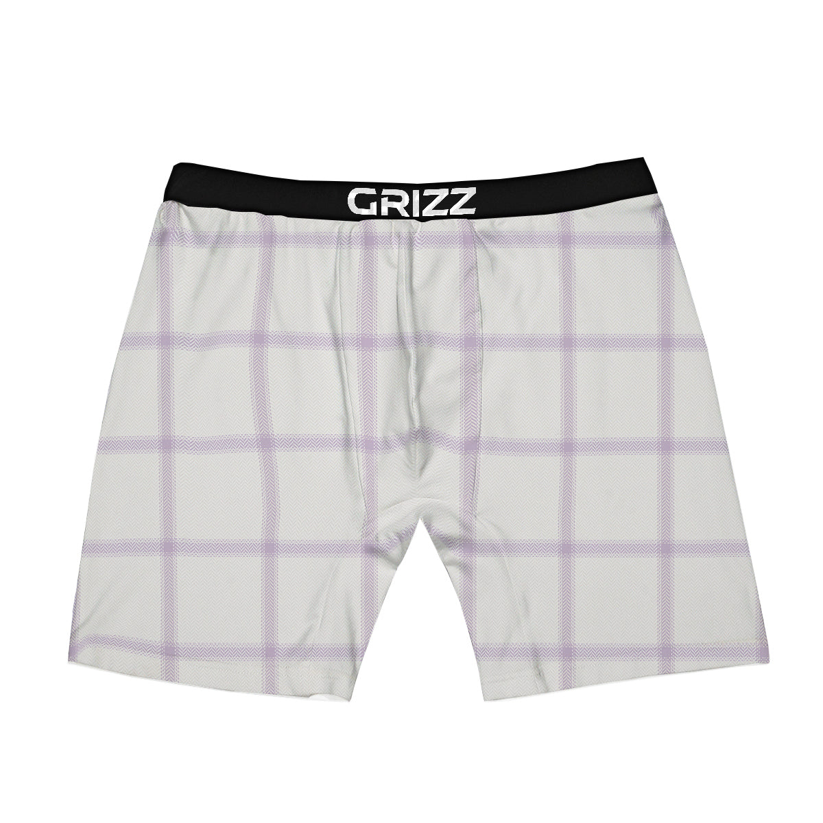 Grey White And Purple Tattersall Print Pattern Boxer Briefs-grizzshop