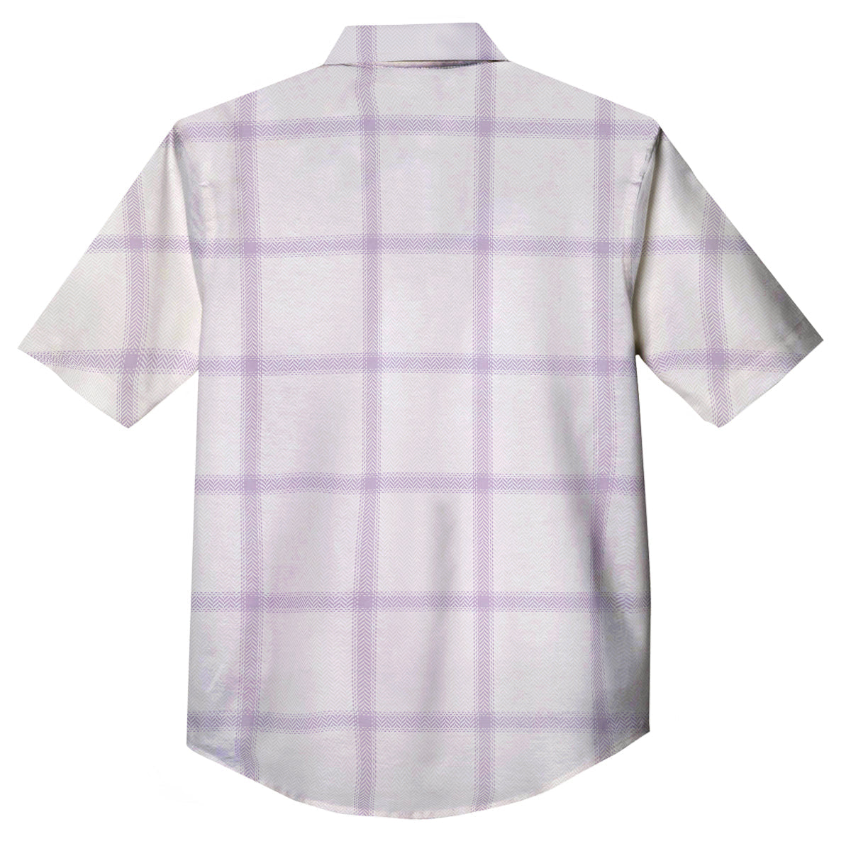 Grey White And Purple Tattersall Print Pattern Button Up Shirt-grizzshop
