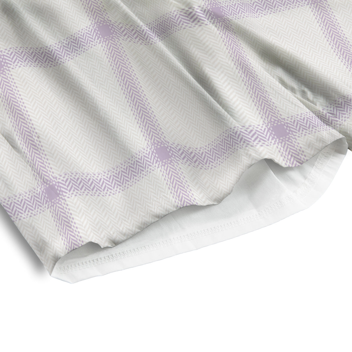 Grey White And Purple Tattersall Print Pattern Men's Athletic Shorts