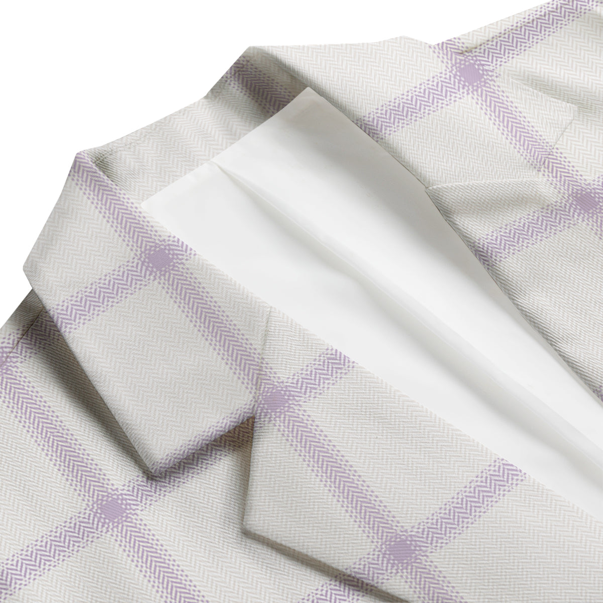 Grey White And Purple Tattersall Print Pattern Men's Blazer-grizzshop