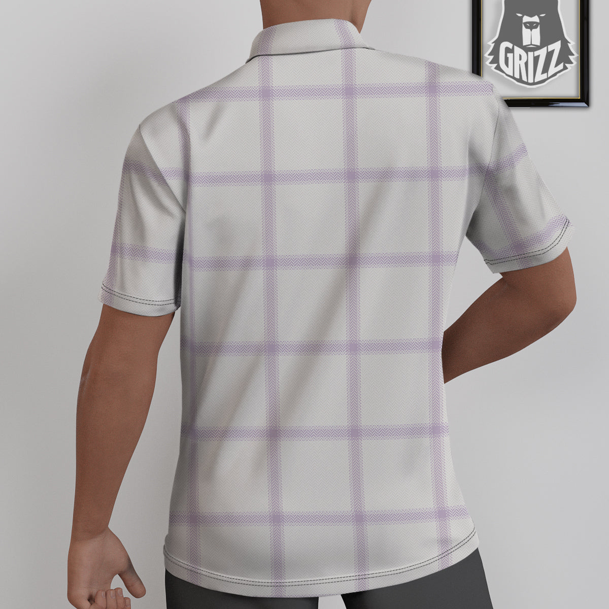 Grey White And Purple Tattersall Print Pattern Untucked Shirts-grizzshop