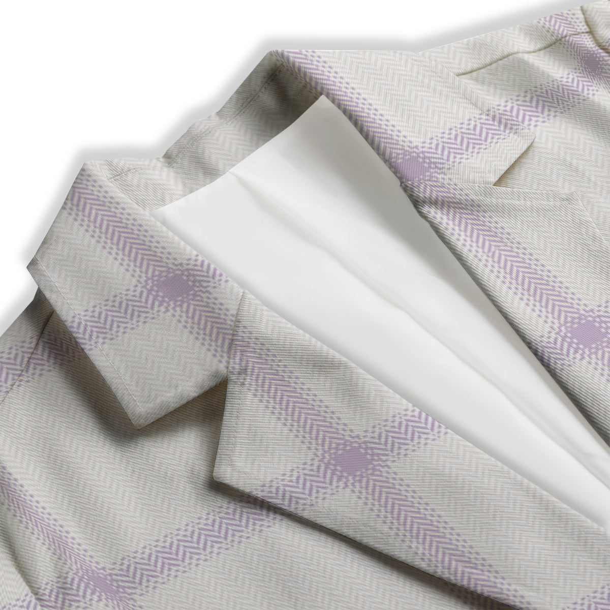 Grey White And Purple Tattersall Print Pattern Women's Blazer-grizzshop