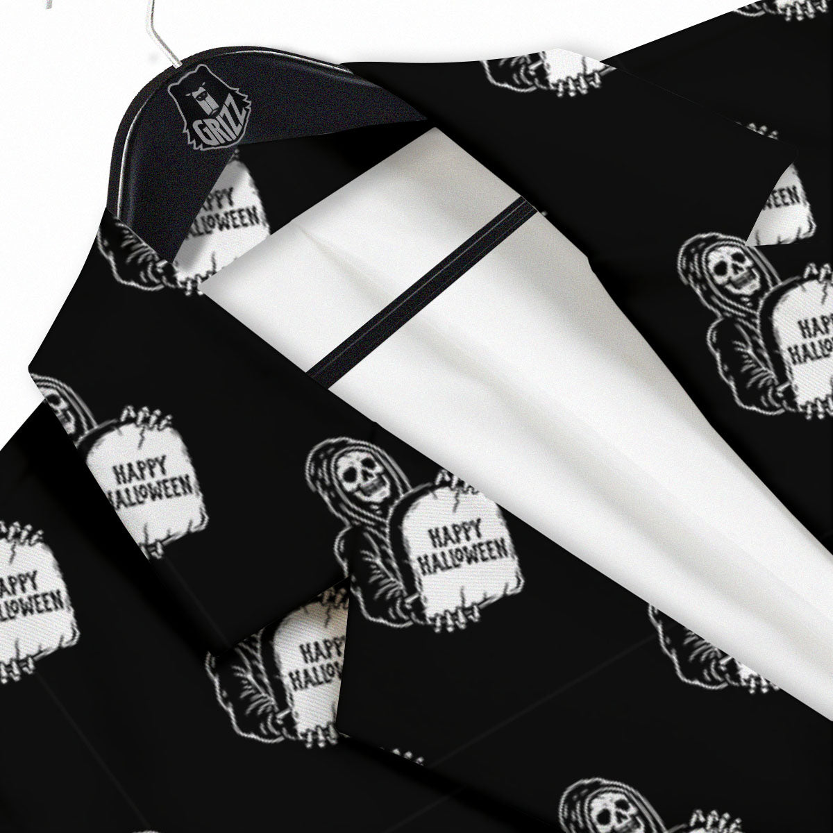 Grim Reaper Halloween Print Pattern Men's Sport Coat-grizzshop
