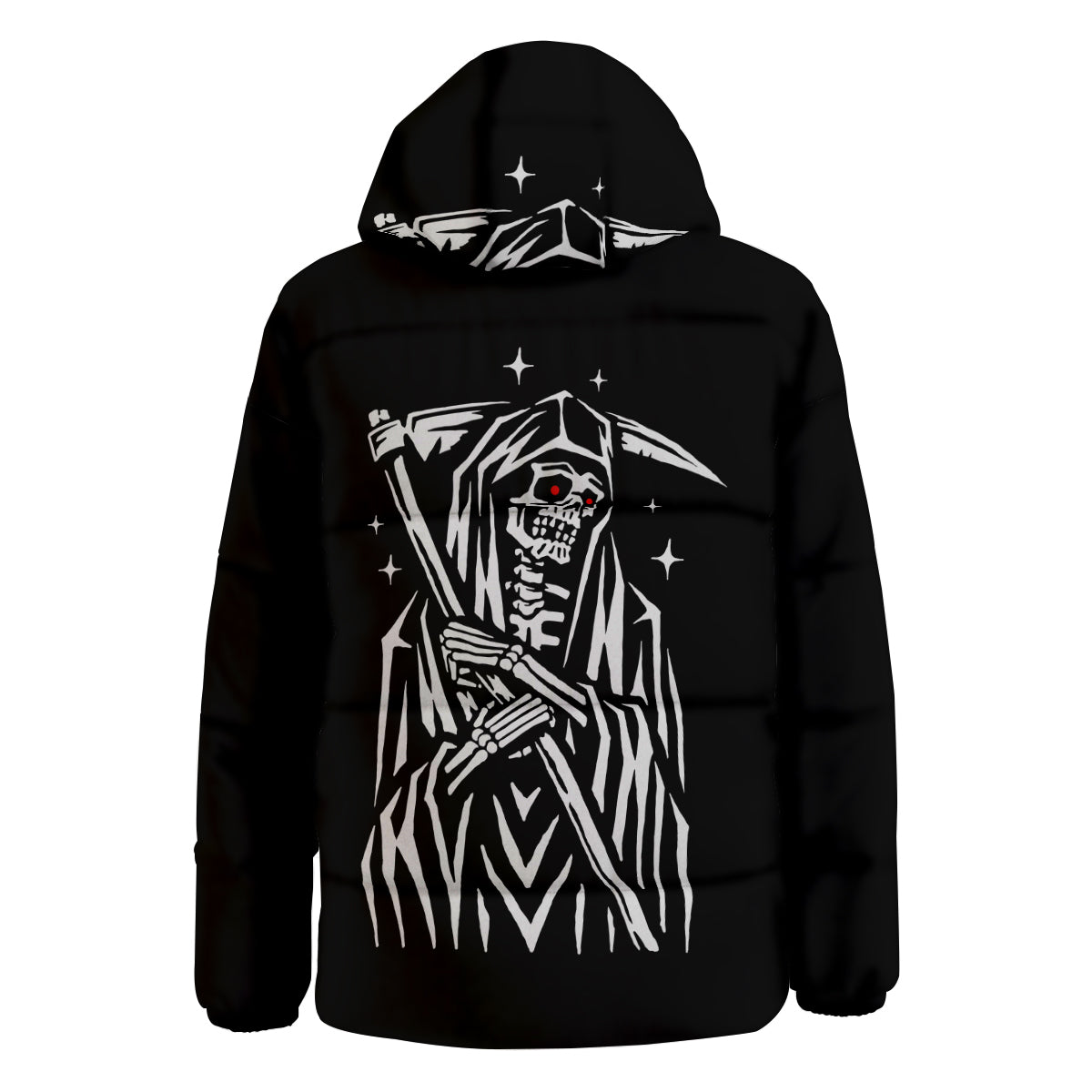 Grim Reaper Sad Print Down Jacket-grizzshop