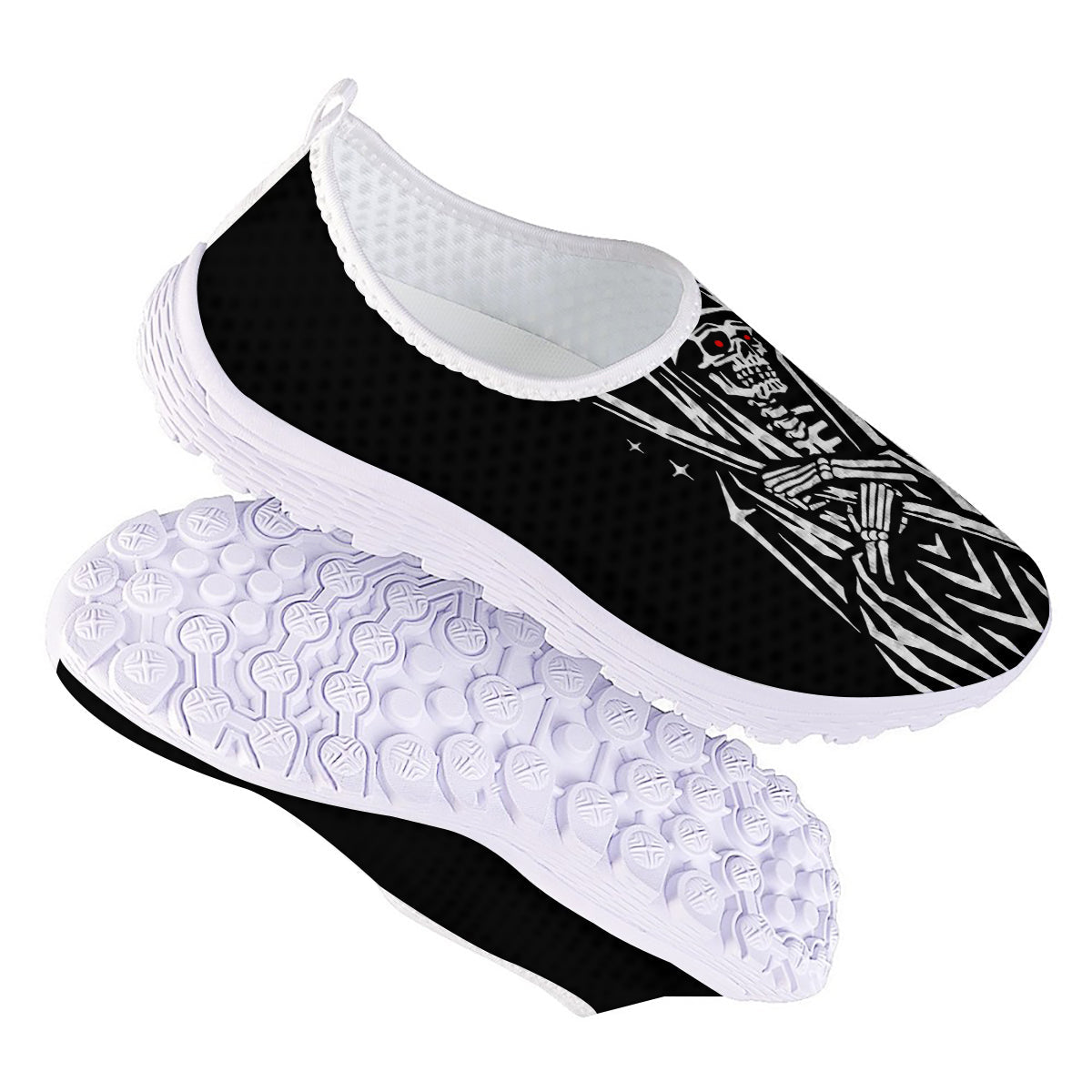 Grim Reaper Sad Print Nurse Shoes-grizzshop