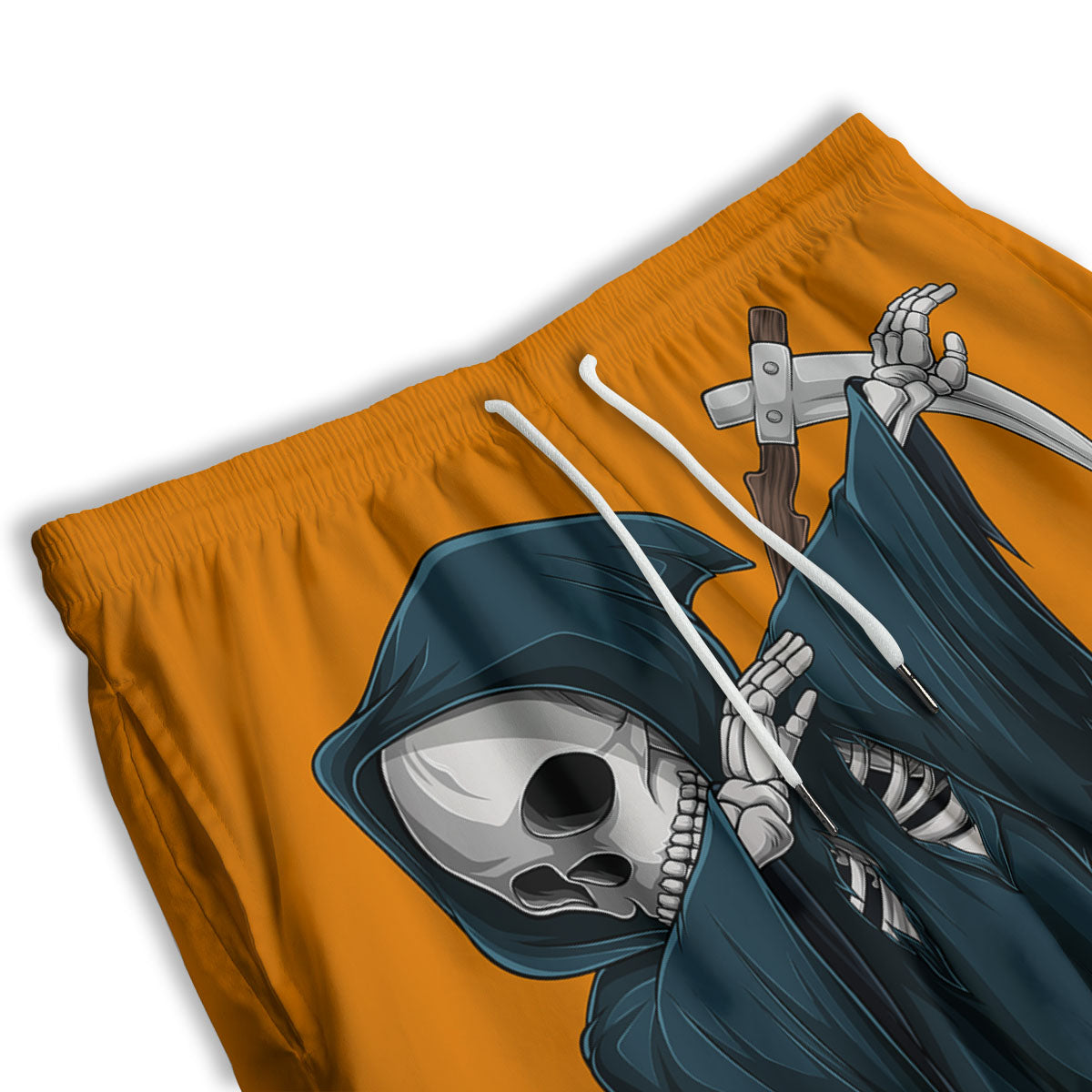 Grim Reaper Skeleton Dap Print Men's Athletic Shorts
