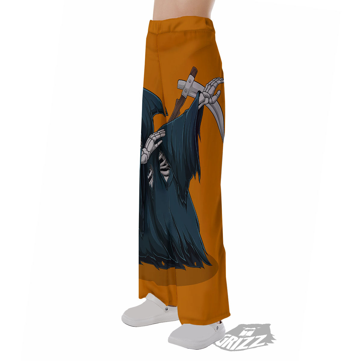 Grim Reaper Skeleton Dap Print Pajama Pants-grizzshop