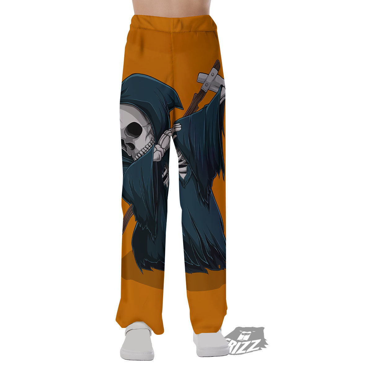 Grim Reaper Skeleton Dap Print Pajama Pants-grizzshop