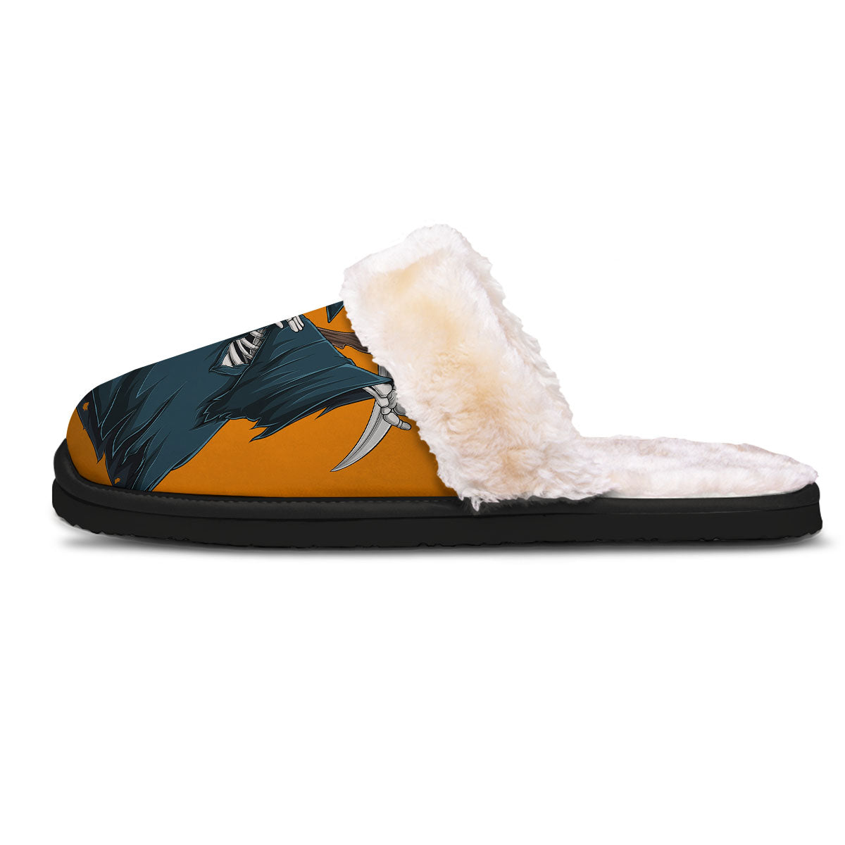 Grim Reaper Skeleton Dap Print Slippers-grizzshop