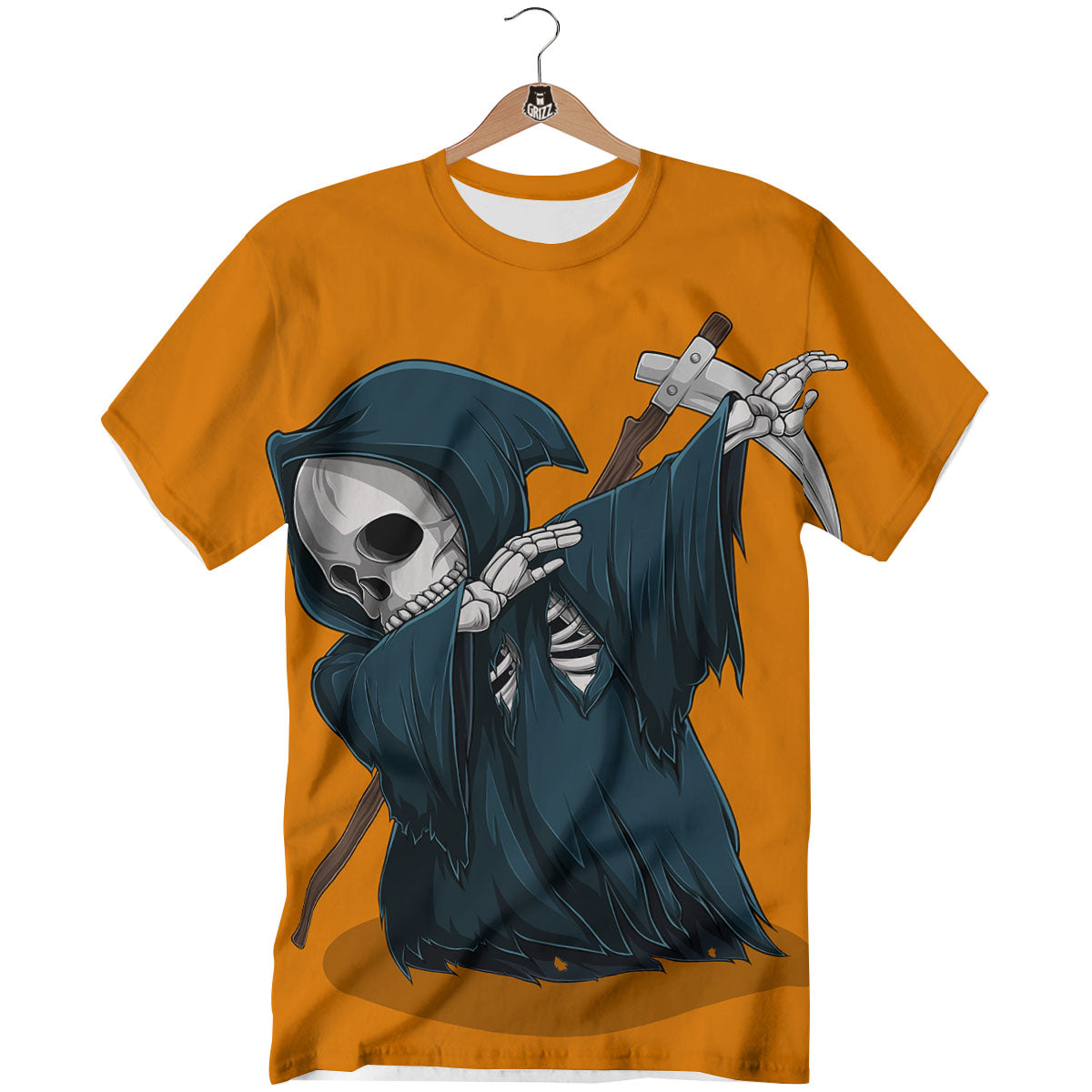 Grim Reaper Skeleton Dap Print T-Shirt-grizzshop