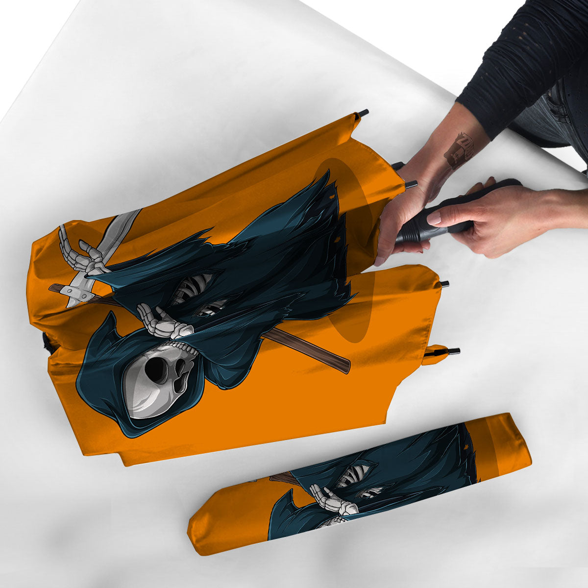 Grim Reaper Skeleton Dap Print Umbrella-grizzshop