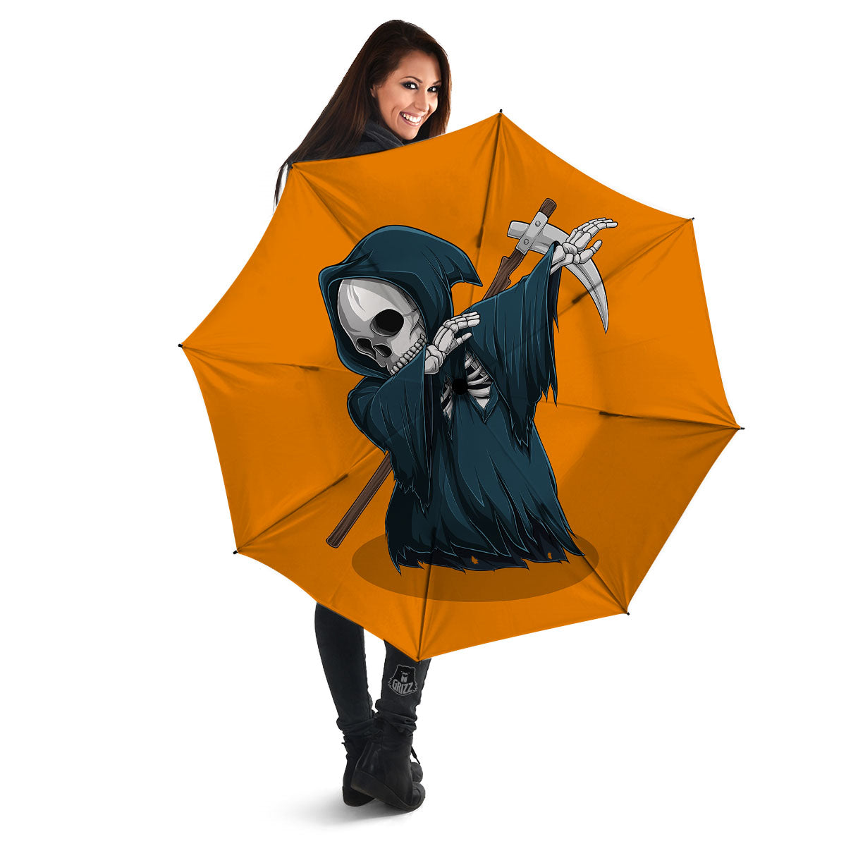 Grim Reaper Skeleton Dap Print Umbrella-grizzshop