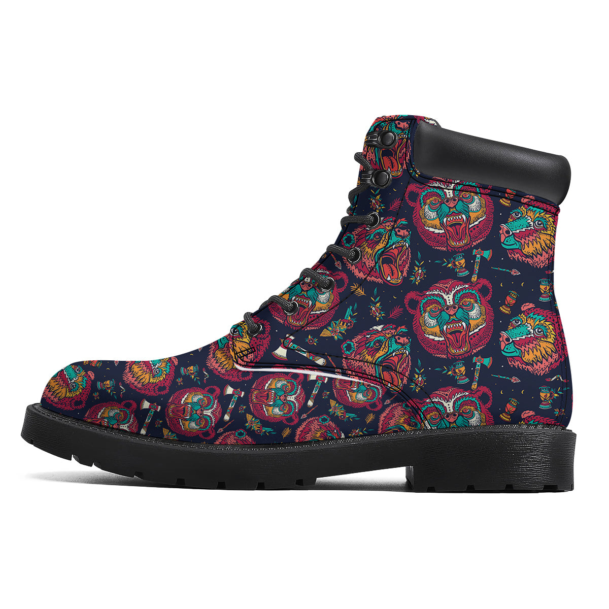 Grizz Bear Oldschool Tattoo Print Pattern Boots-grizzshop