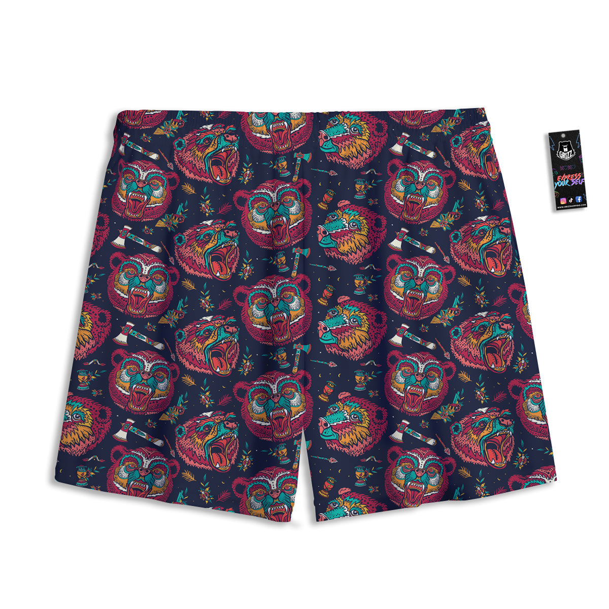 Hunting Camouflage Fall Leaves Print Mesh Shorts