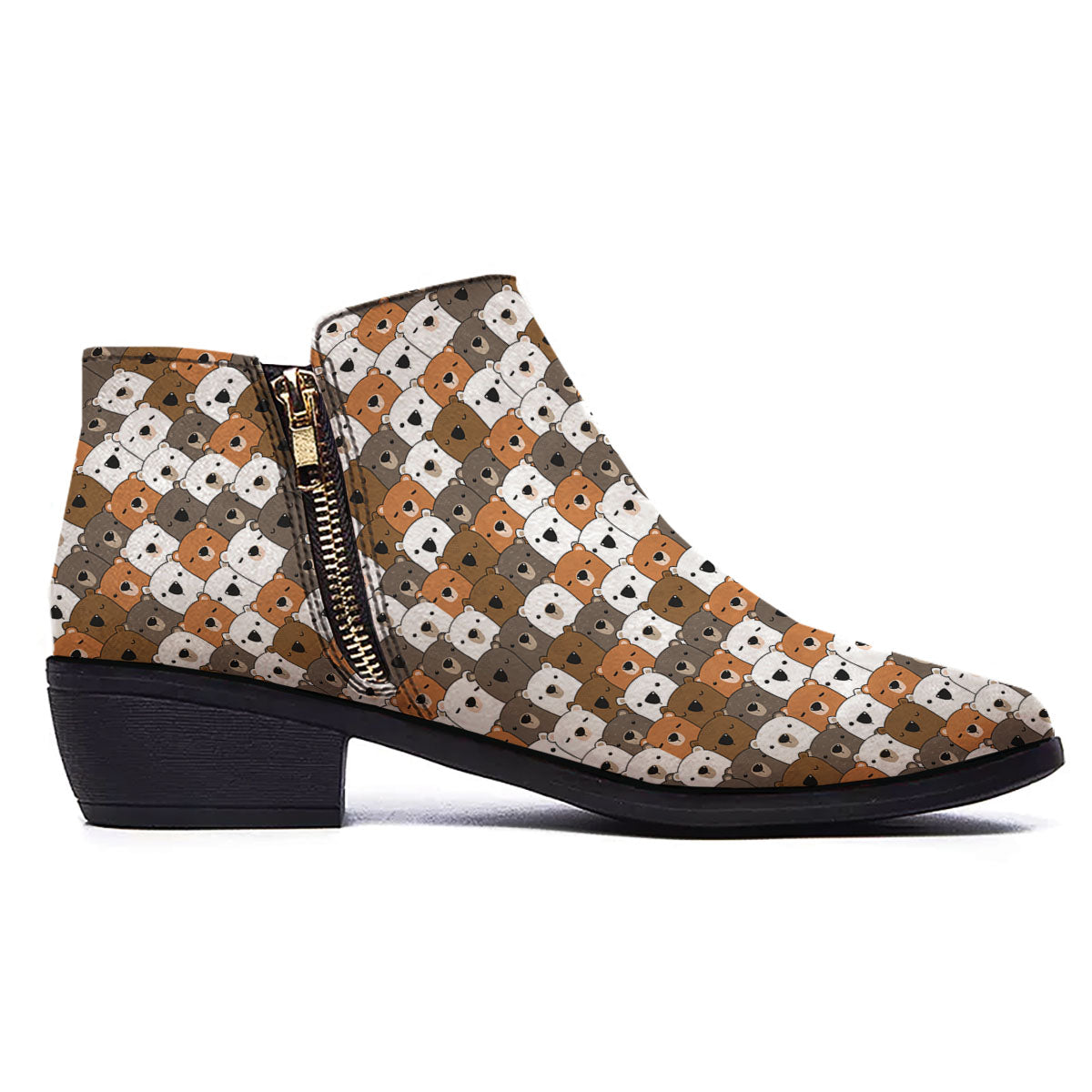 Grizzly Bear Cute Baby Print Pattern Ankle Boots-grizzshop