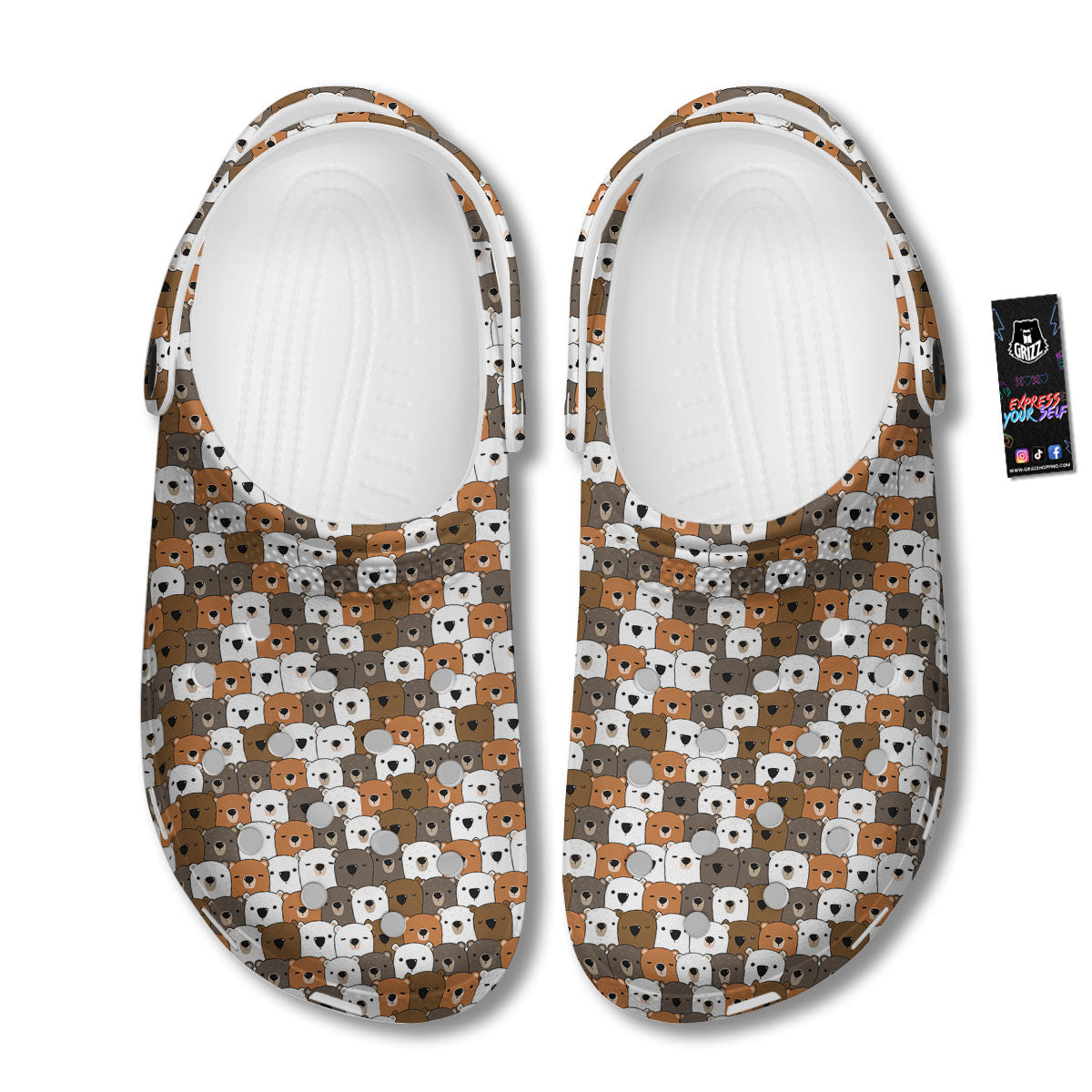 Grizzly Bear Cute Baby Print Pattern Clog-grizzshop
