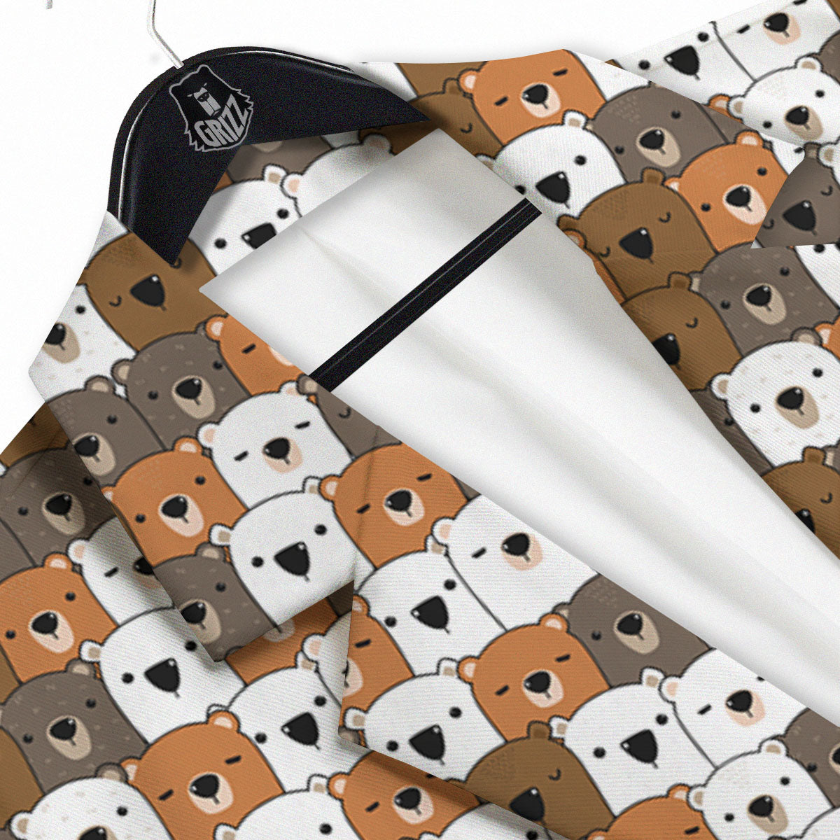 Grizzly Bear Cute Baby Print Pattern Men's Sport Coat-grizzshop