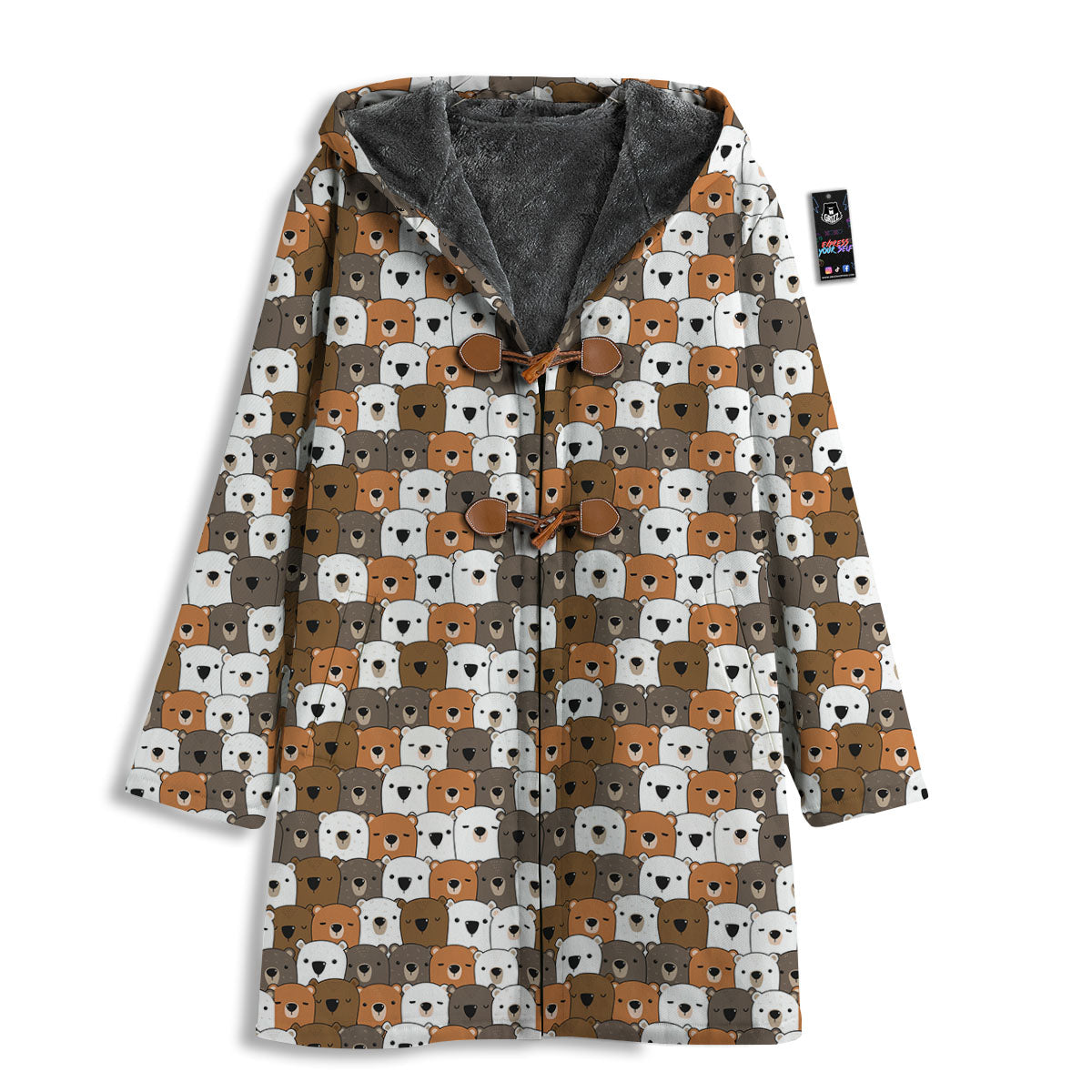 Grizzly Bear Cute Baby Print Pattern Men's Windbreaker Jacket-grizzshop