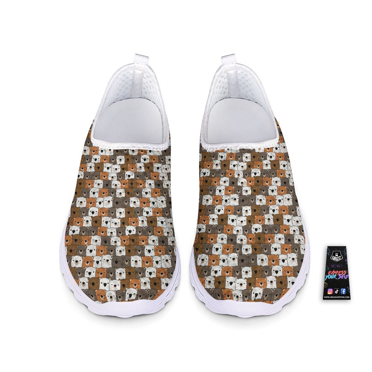 Grizzly Bear Cute Baby Print Pattern Nurse Shoes-grizzshop