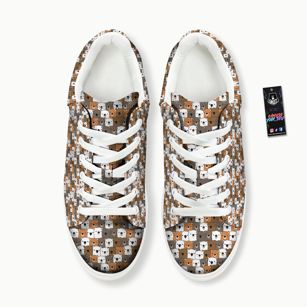 Grizzly Bear Cute Baby Print Pattern Platform Shoes-grizzshop