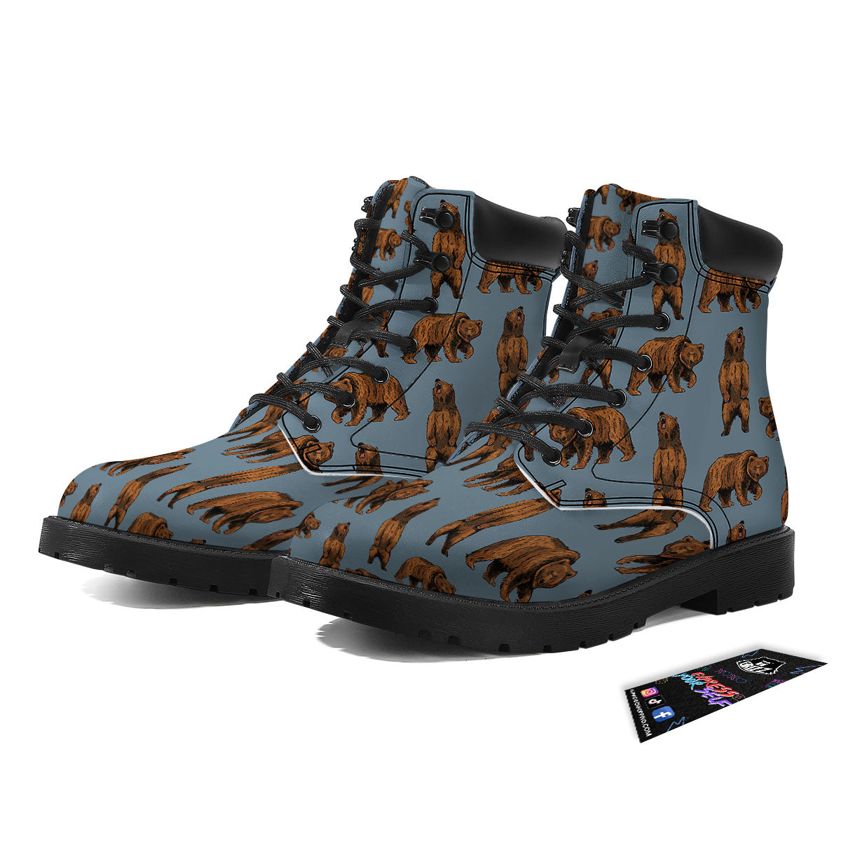 Grizzly Bear Print Pattern Boots-grizzshop