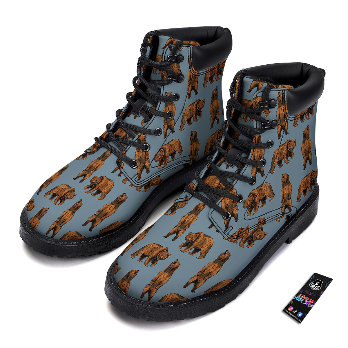 Grizzly Bear Print Pattern Boots-grizzshop