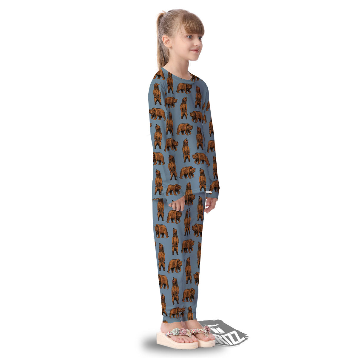 Grizzly Bear Print Pattern Kid's Pajamas-grizzshop